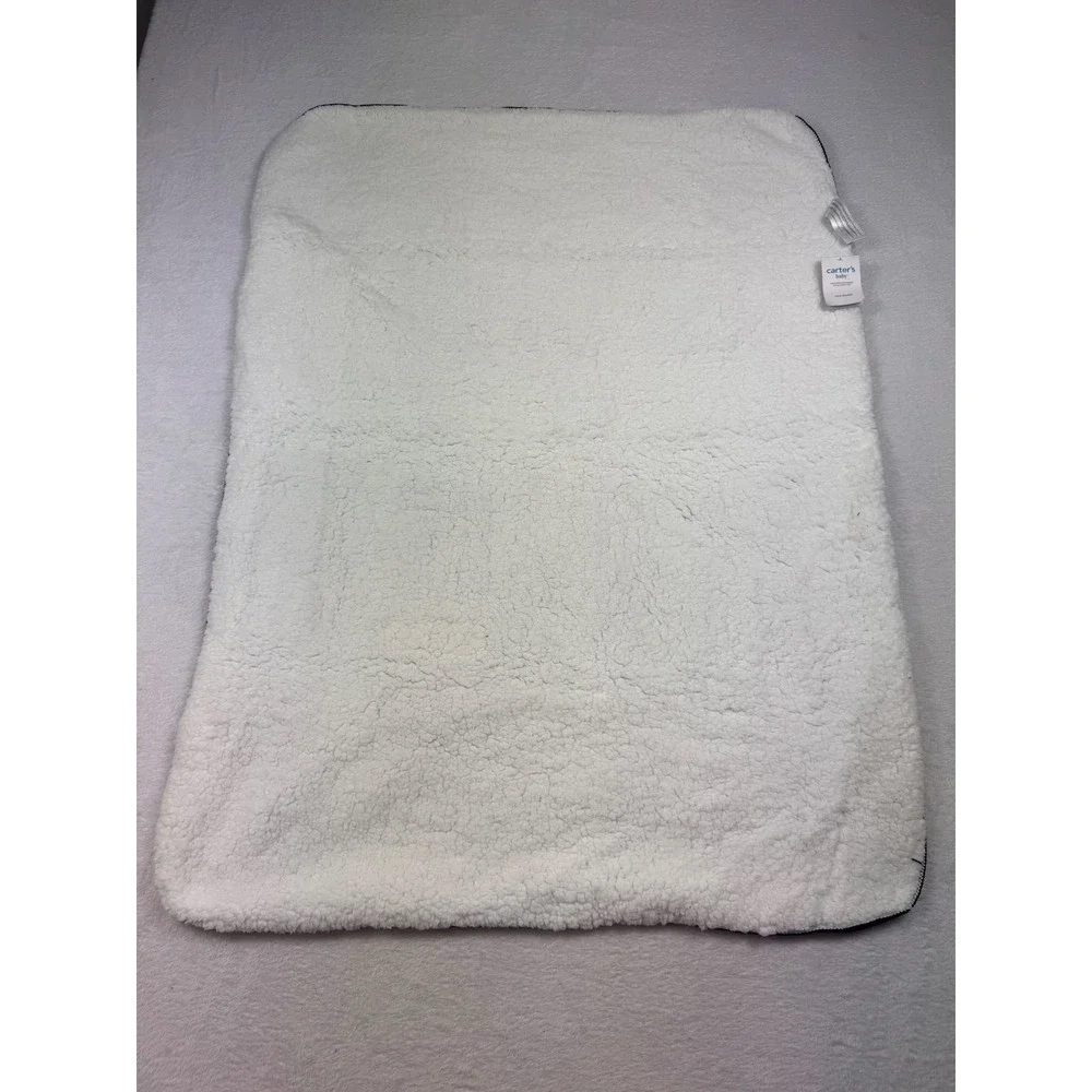 Carters Baby Cactus Print Sherpa Cozy Blanket Navy Blue White 30x40 NWT